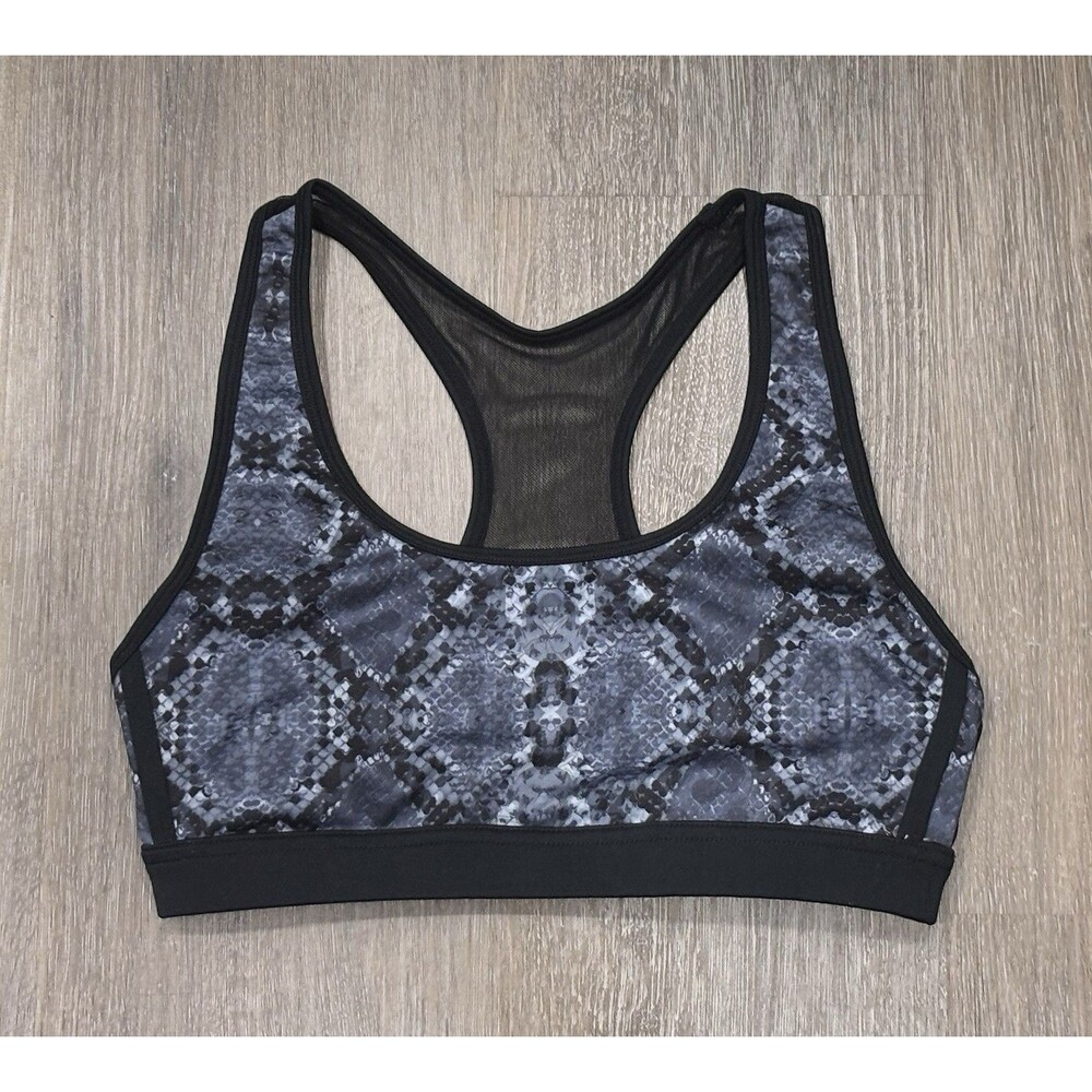 Roberto Cavalli Sport Snakeskin Mesh Racerback Sports Bra XS